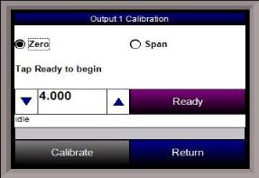 RPS Screen - Calibration - Output Zero